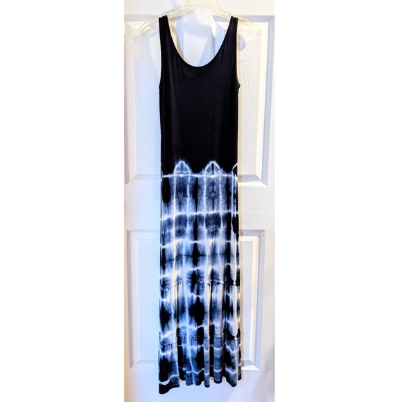 🆕WOT Lapis Navy & White Tie Dye Maxi Dress - Picture 2 of 6